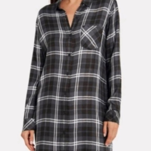 Rails Bianca Shirt Dress or Tunic in Onyx, Slate & White Combo - Picture 2 of 11